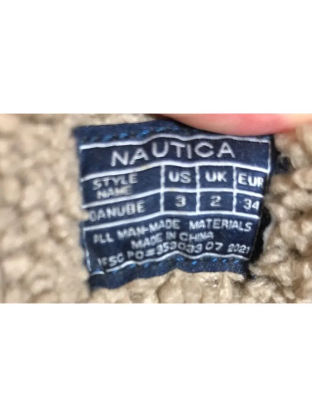 Nautica Danube Snow Winter Duck Boots Kids 3 Brown Faux Leather Sherpa-Lined